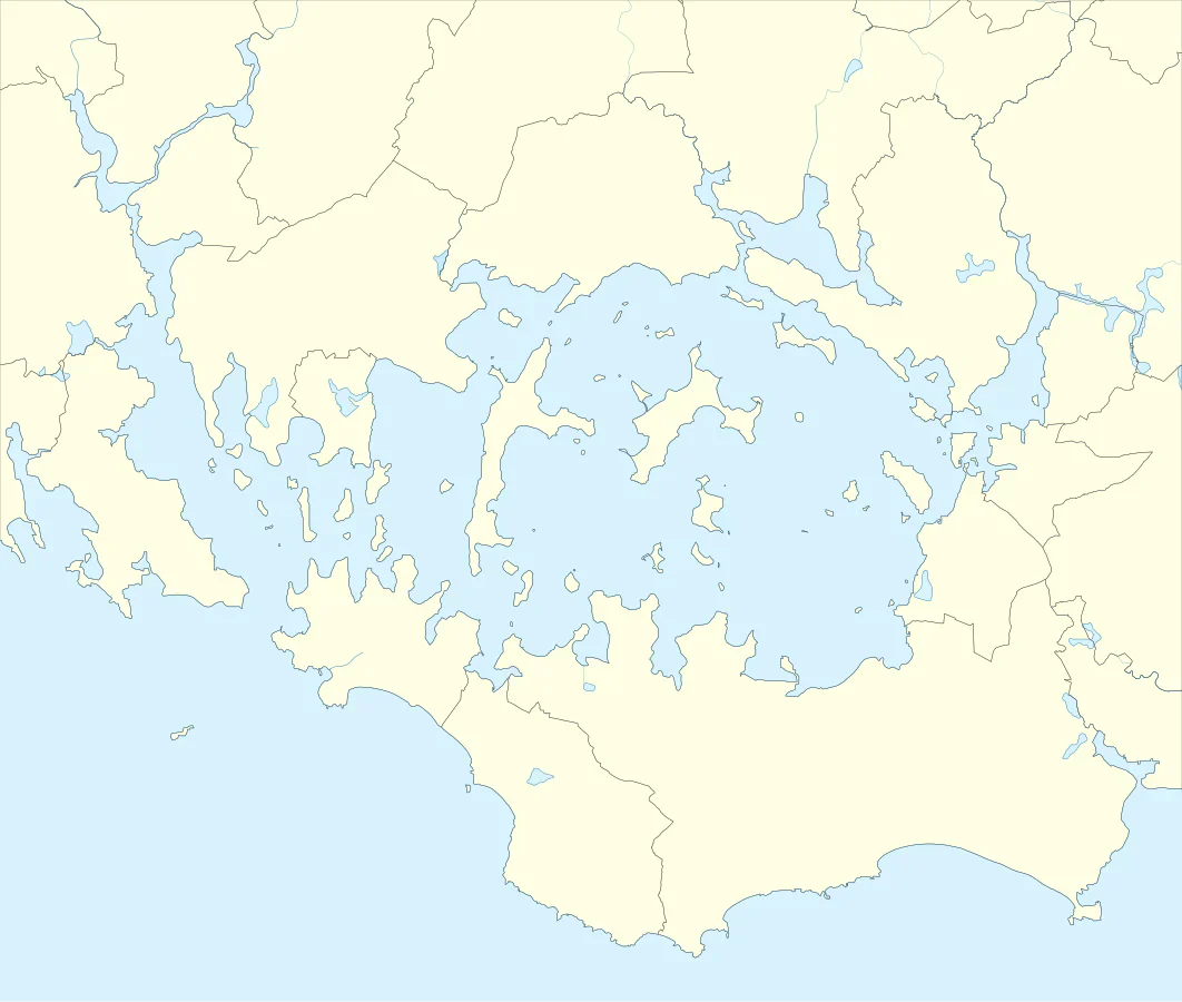 une carte bicolore simple sans les villes du golfe du morbihan